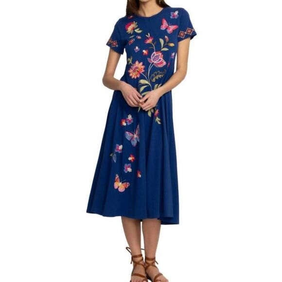 Johnny Was Dresses & Skirts - Johnny Was / Gracey Swing Dress / Boho Embroidered Midi Dress